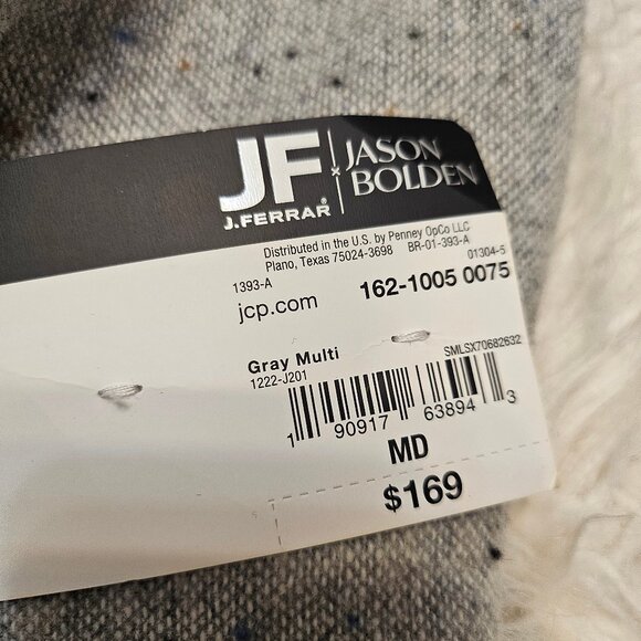 JF x Jason Bolden Unisex Gray Multi Wool Blend Oversize Long Coat Size M - Picture 7 of 10